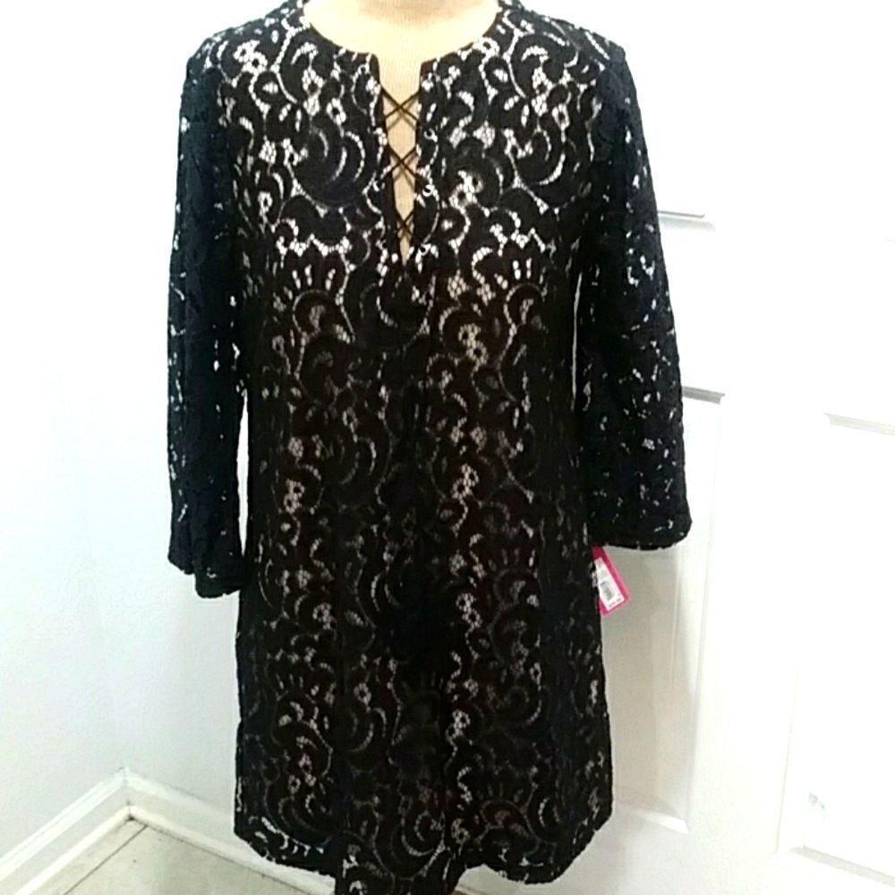 XhilarationBlack Lace Dress
